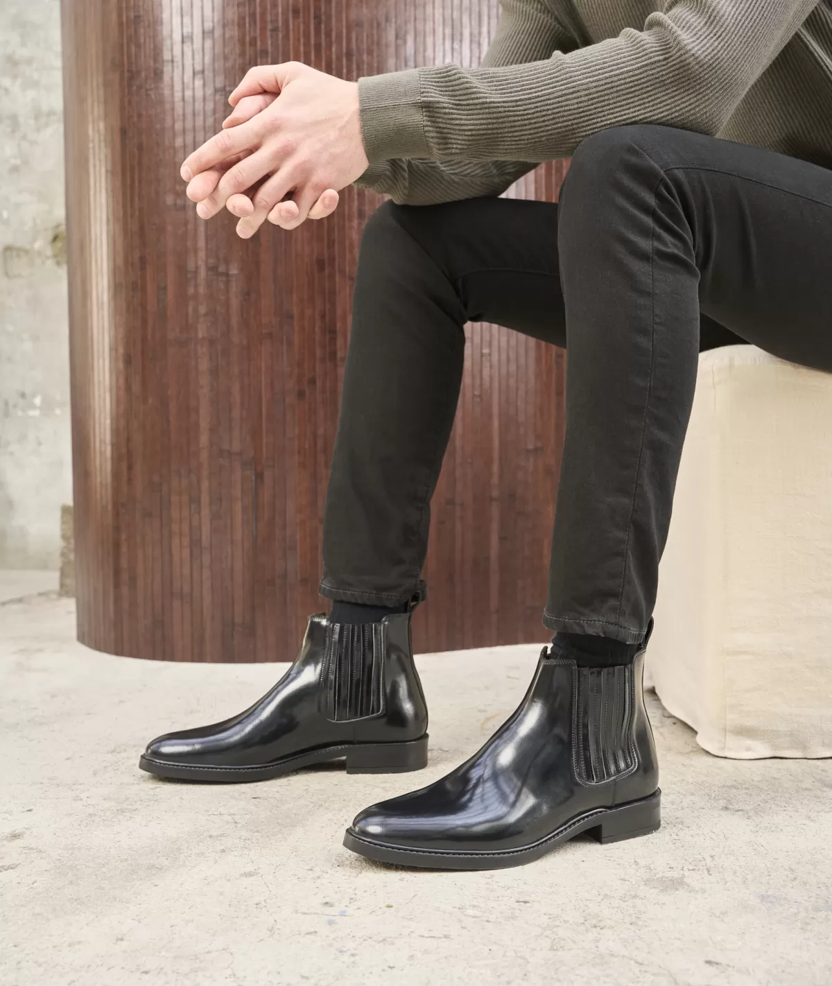 Cheap Bottine western en cuir vernis Homme Bottines