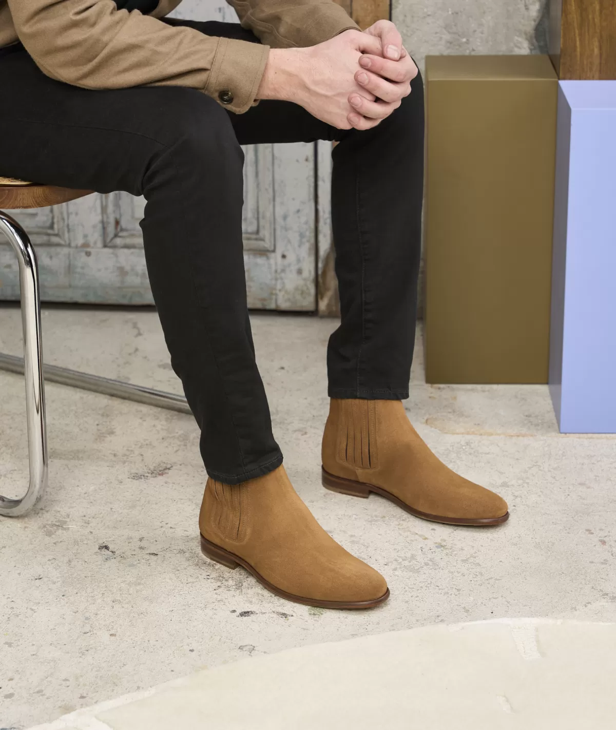 Fashion Bottine western en daim Homme Bottines