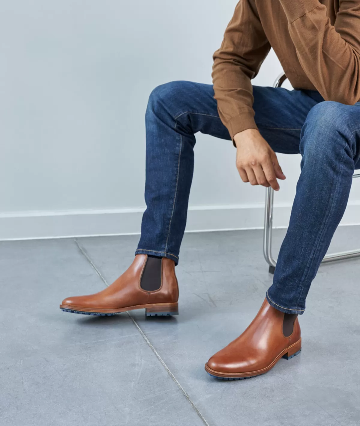 Fashion Bottines chelsea À crampons en cuir  Homme Bottines