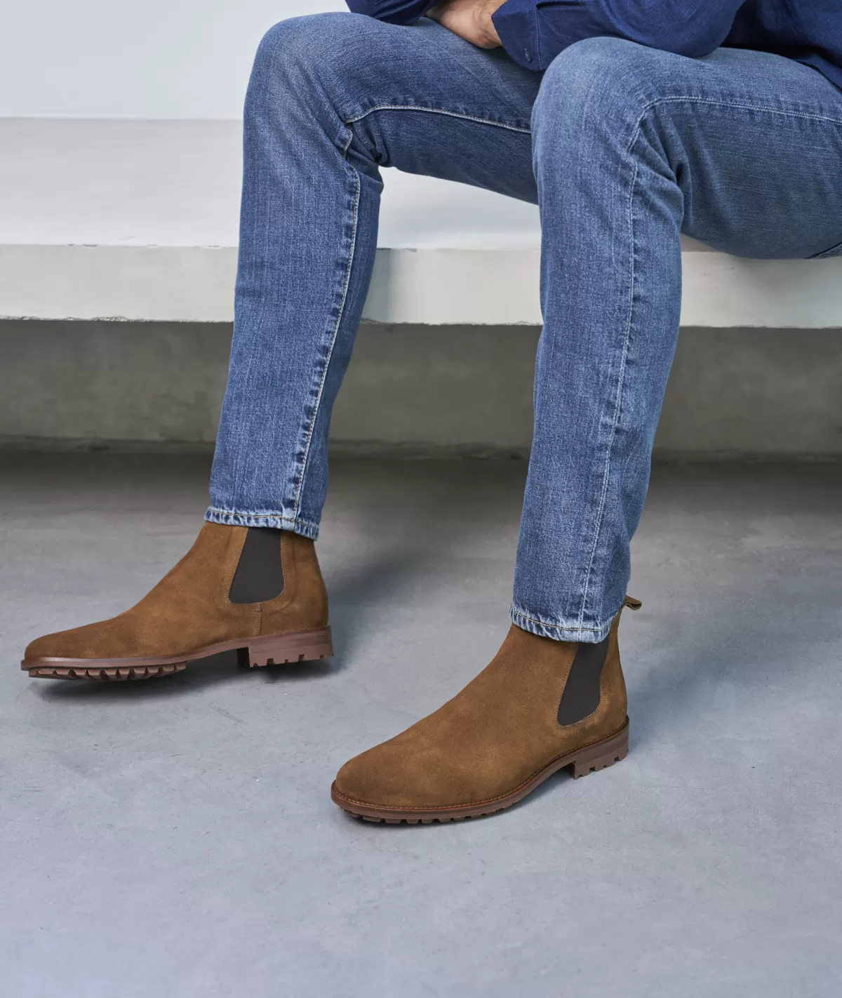 Outlet Bottines chelsea commando daimfeuilles mortes Homme Bottines