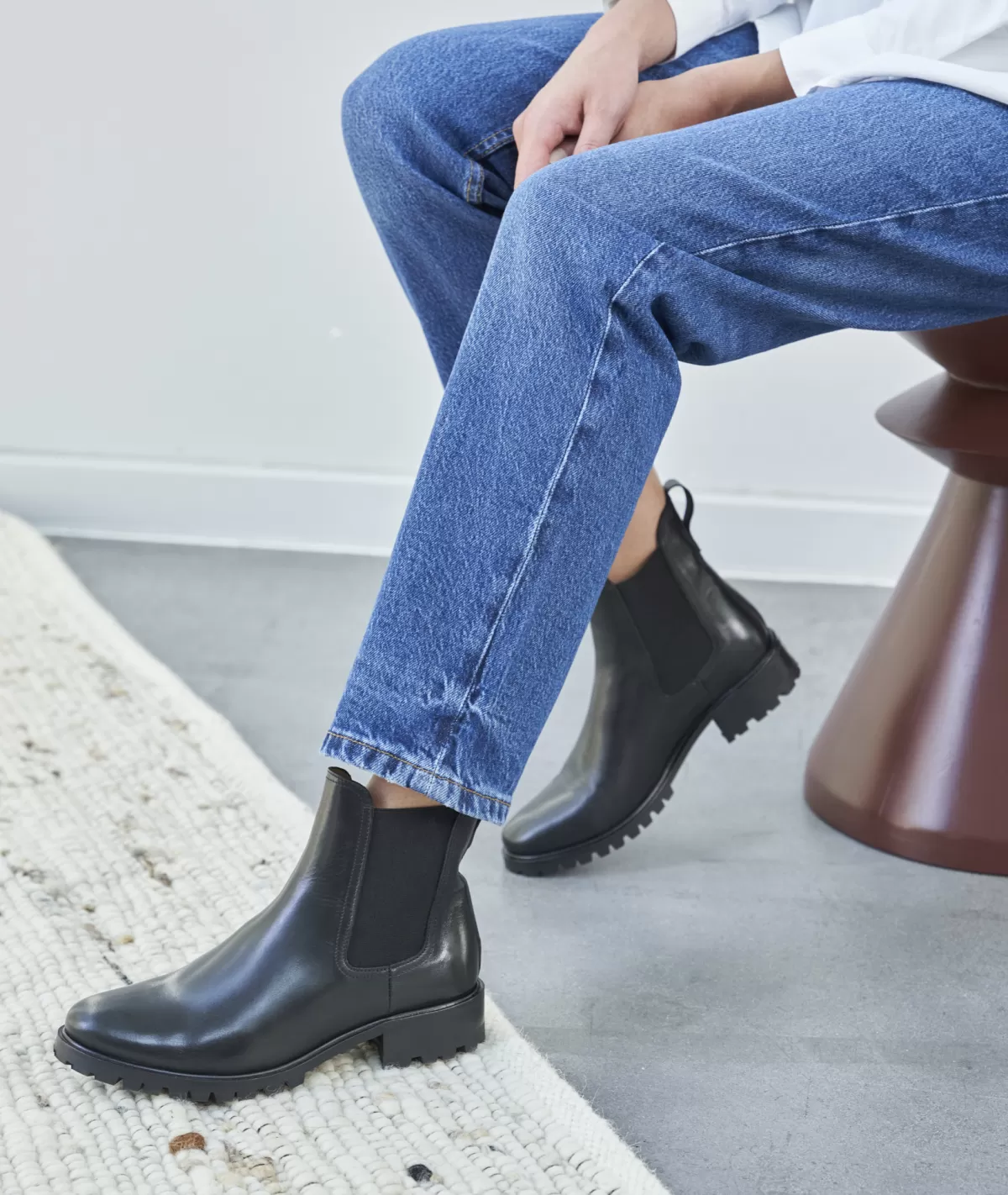 Cheap Bottines chelsea commando en cuir Femme Boots