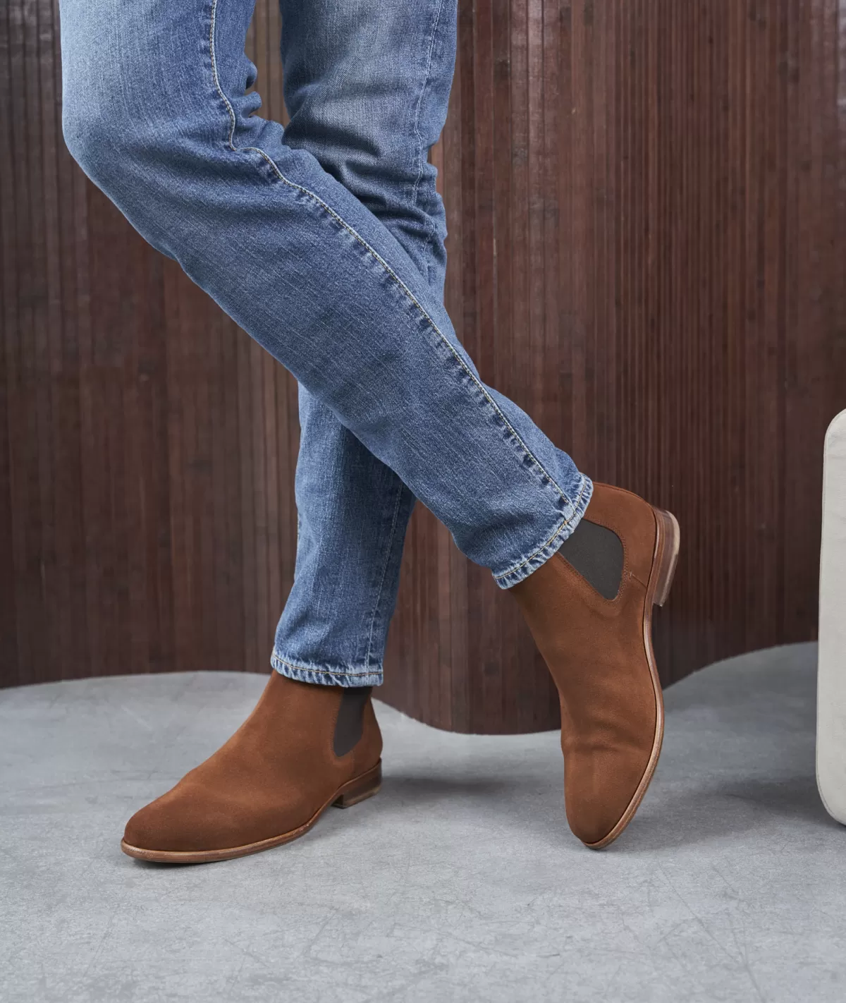 Best Sale Bottines chelsea en daim marron Homme Bottines