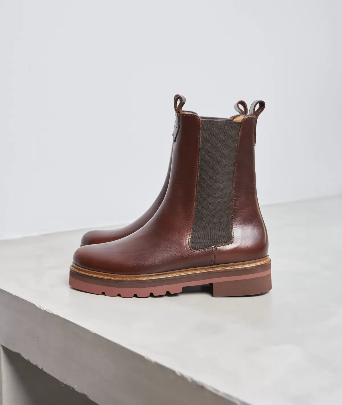Best Sale BOTTINES CHELSEA FEMME CUIR MARRON Femme Boots