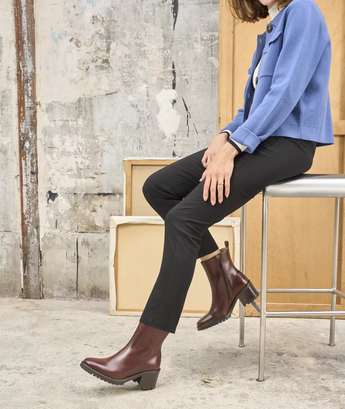 Clearance Bottines Femme en cuir Femme Boots