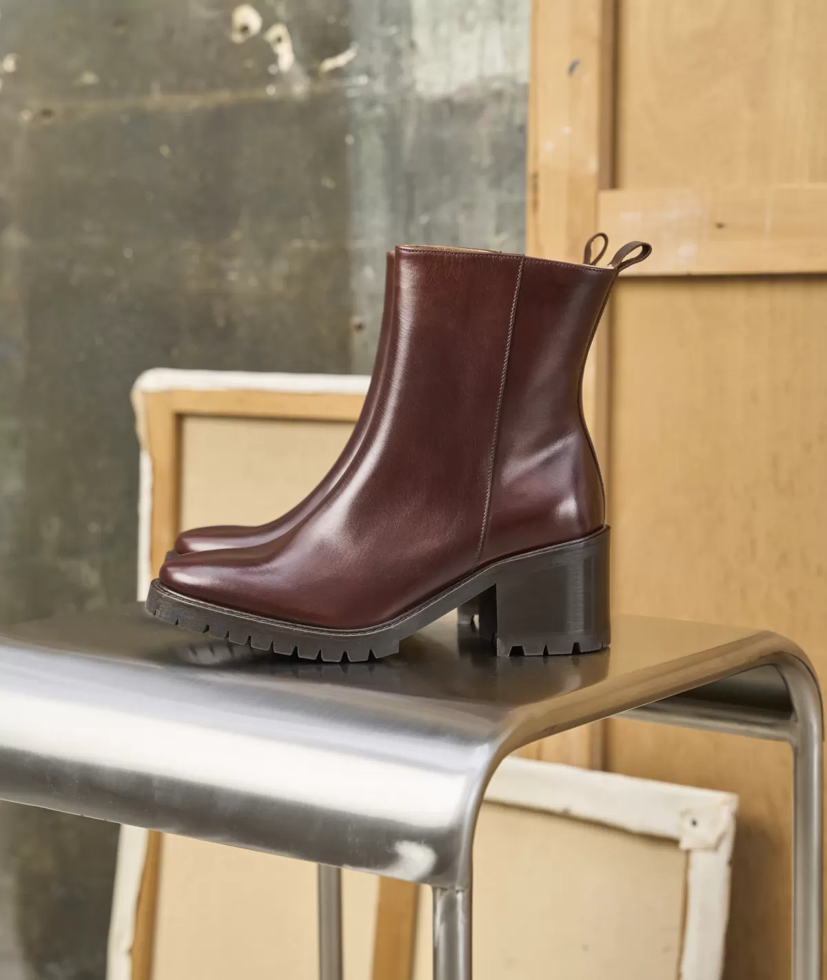 Clearance Bottines Femme en cuir Femme Boots