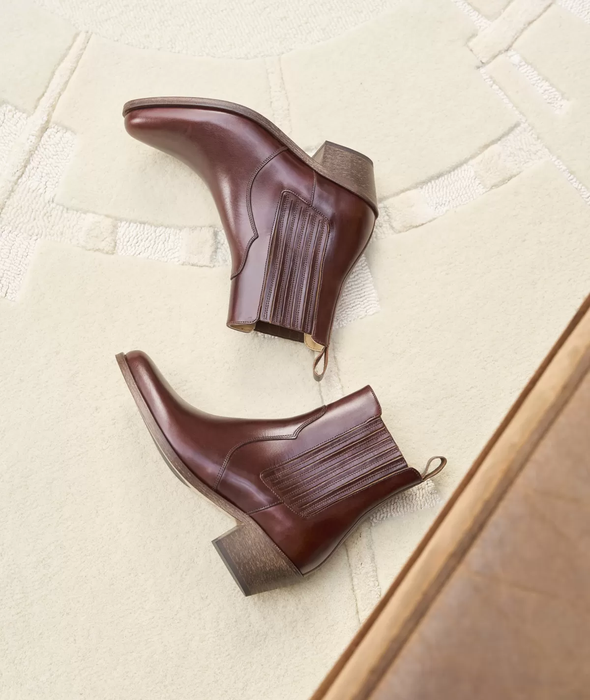 Online Bottines western en cuir marron patiné Femme Boots