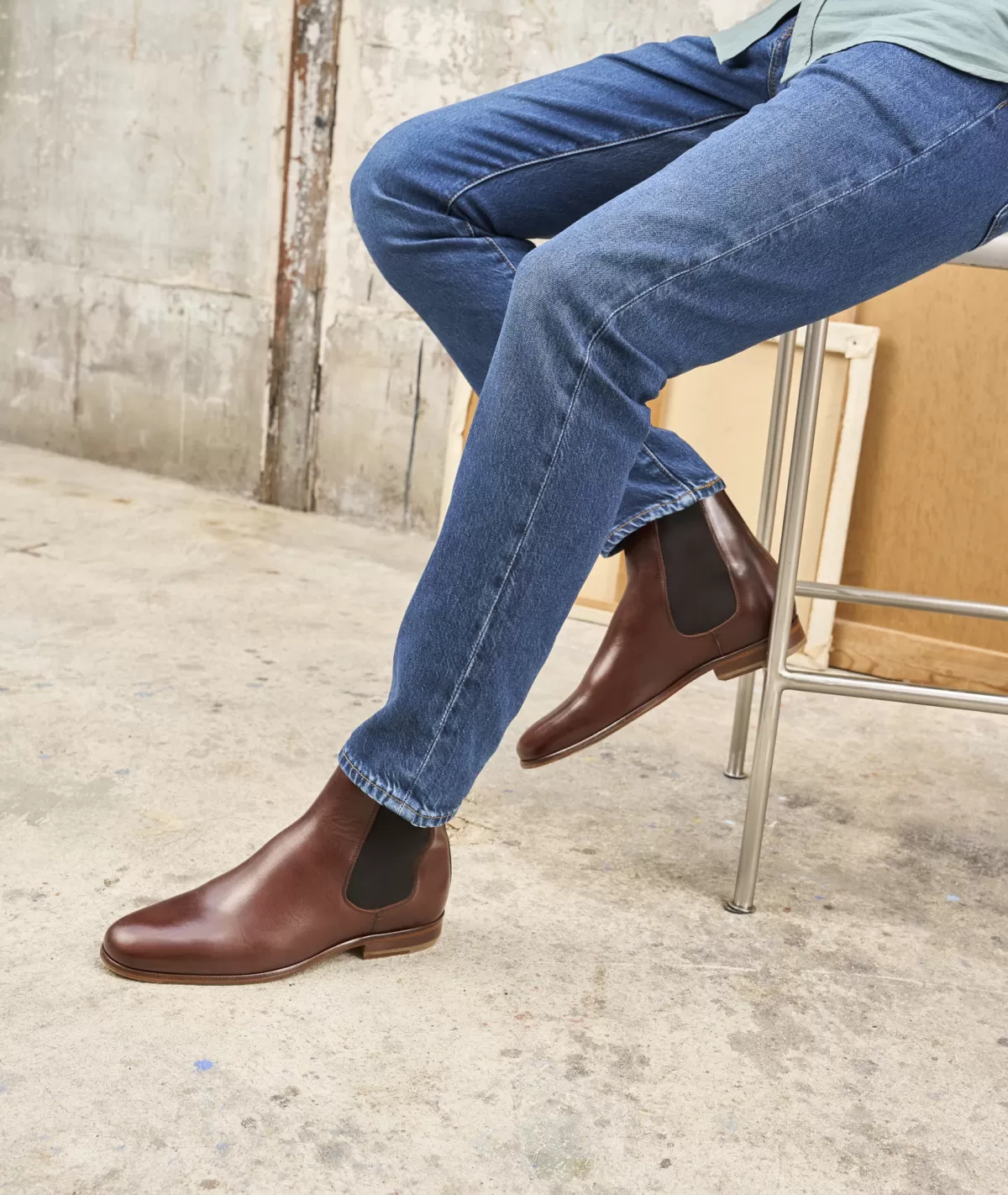 New chelsea boots en cuir Homme Bottines