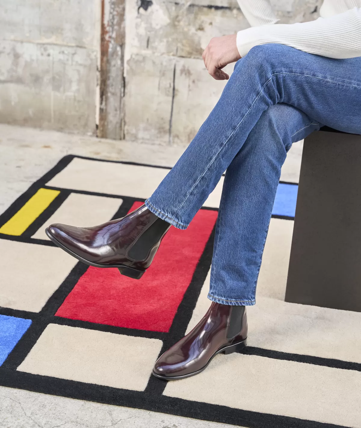New chelsea boots montantes en cuir Homme Bottines