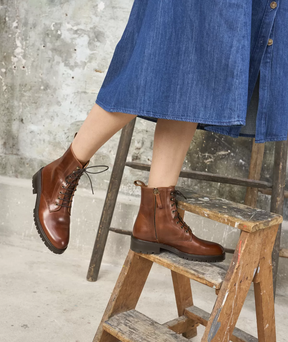 New combat boots cuir Femme Boots