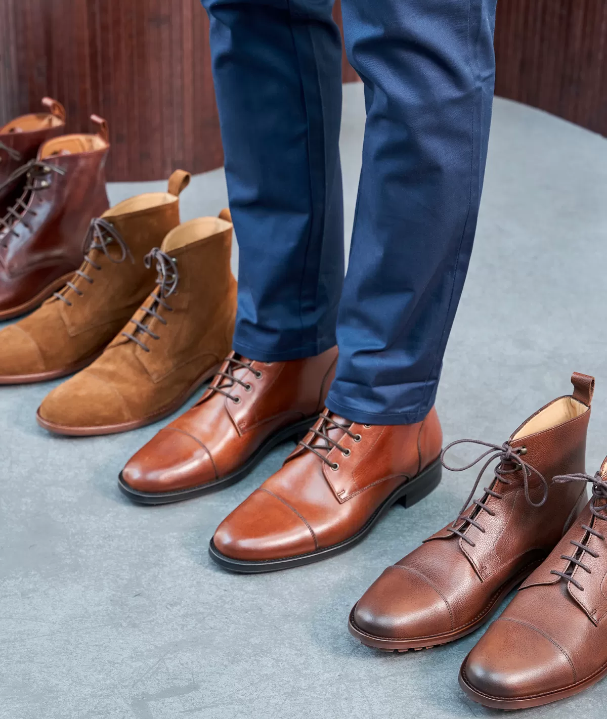 New COMBAT BOOTS EN CUIR patiné bourbon Homme Combat Boots Homme