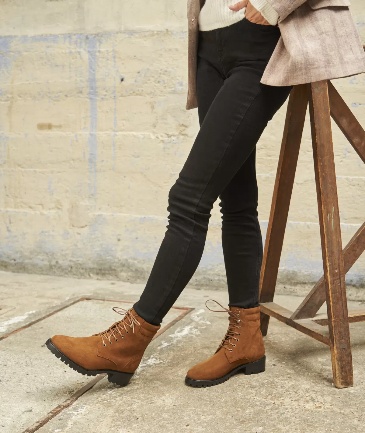 Sale Combat boots en daim Femme Boots
