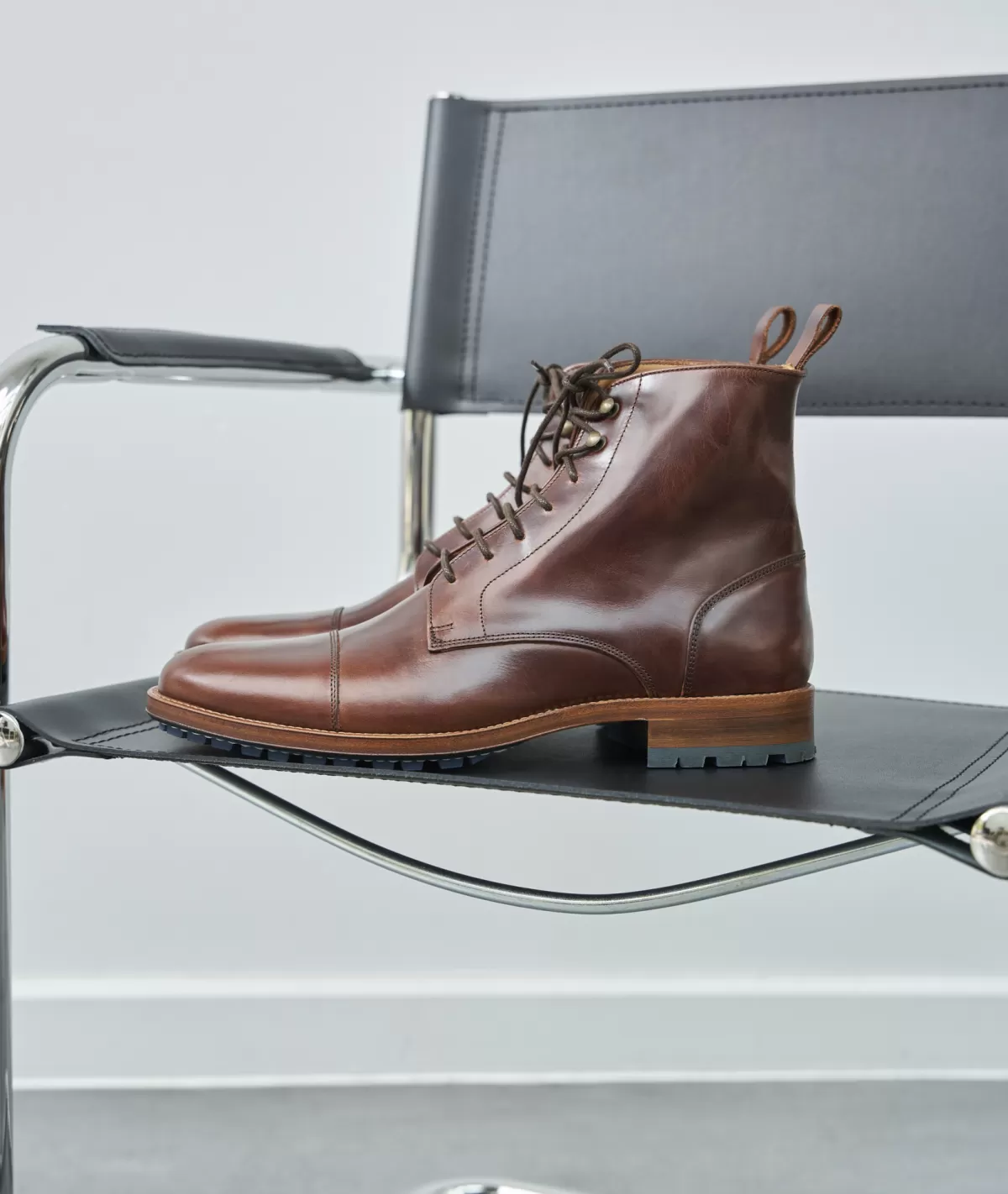 Best Combat boots homme en cuir marron patiné Homme Combat Boots Homme
