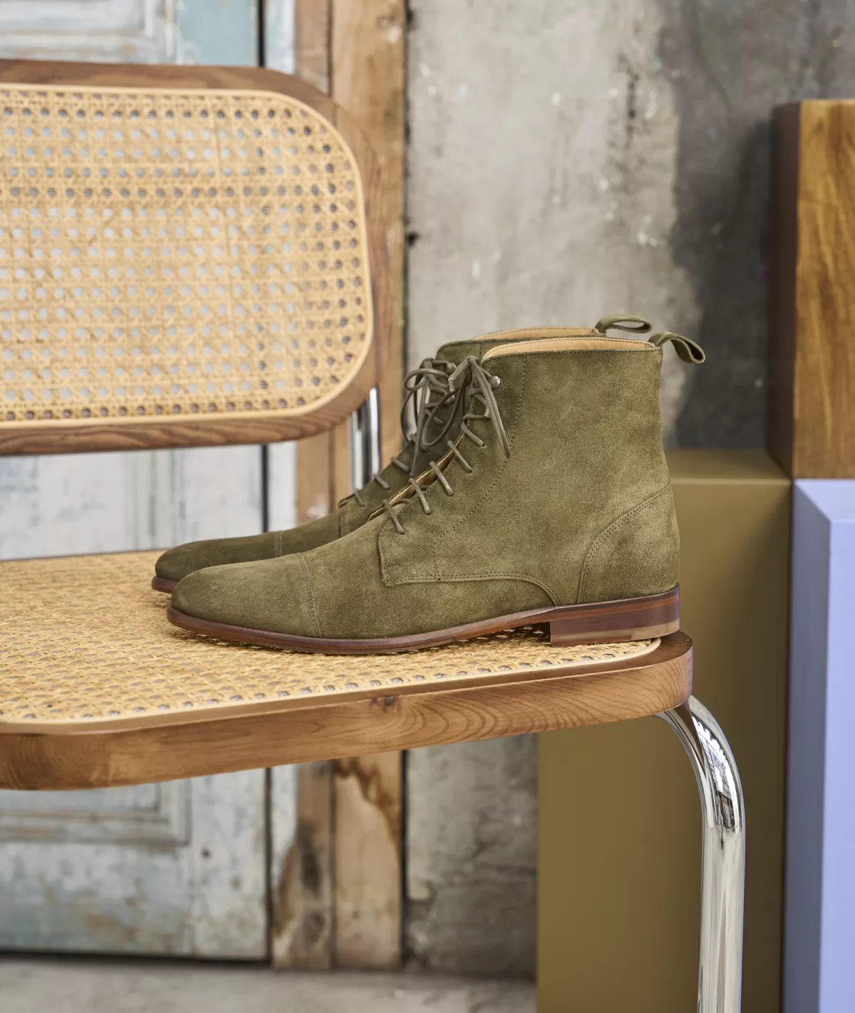 Flash Sale Combat boots homme en daim Homme Combat Boots Homme