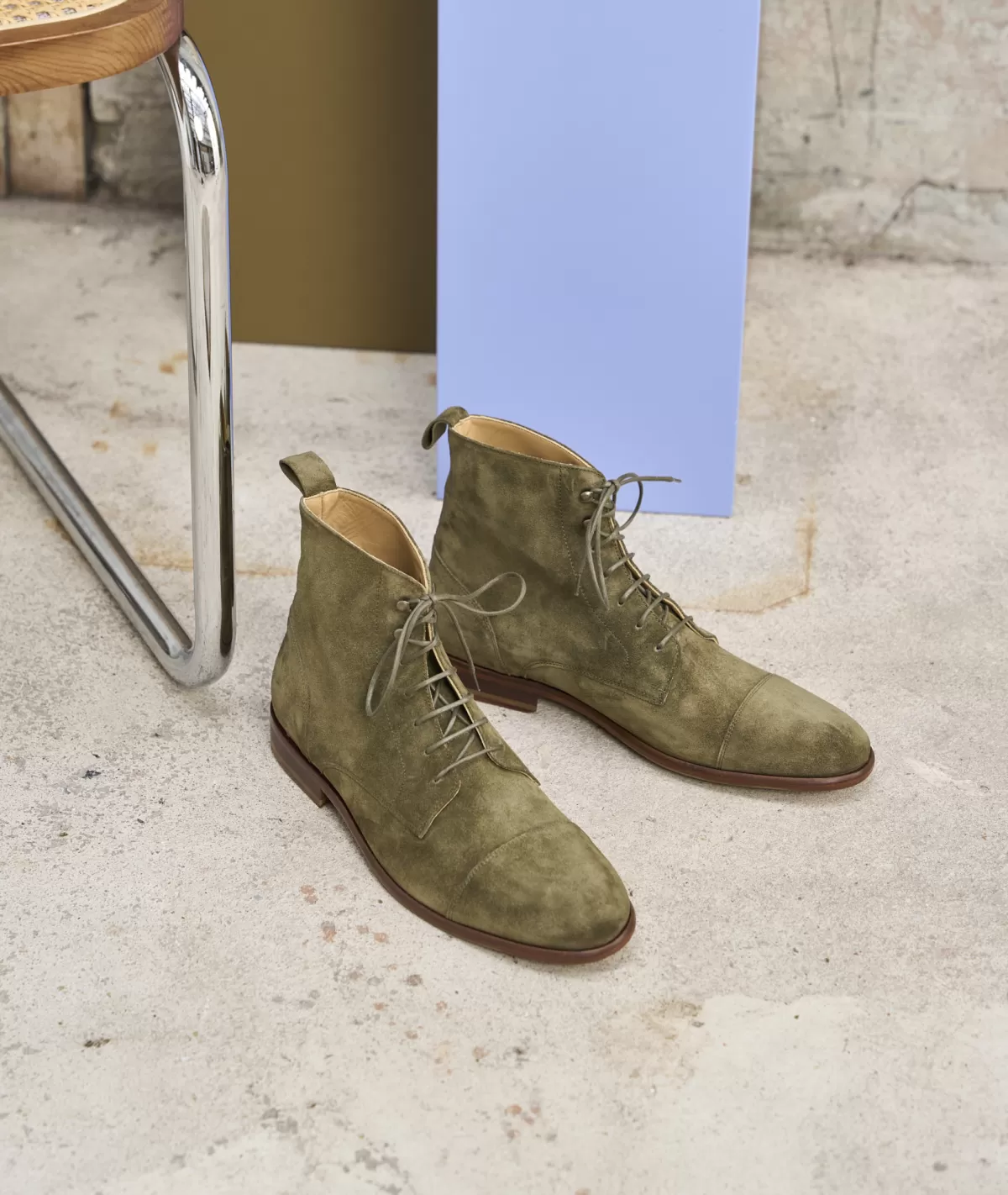 Flash Sale Combat boots homme en daim Homme Combat Boots Homme