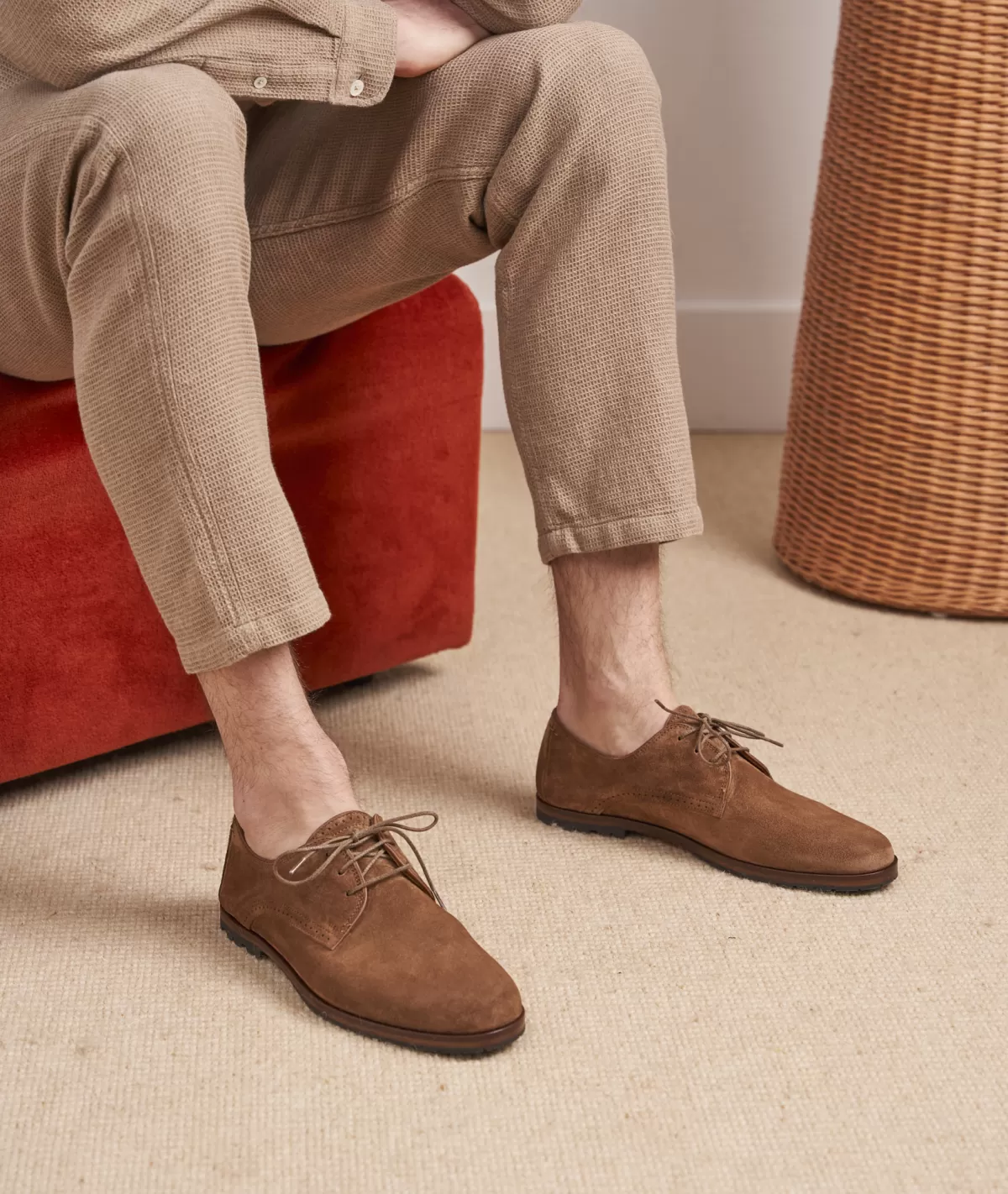 Online Derbies à crampons en daim marron coco Homme Derbies Et Richelieu