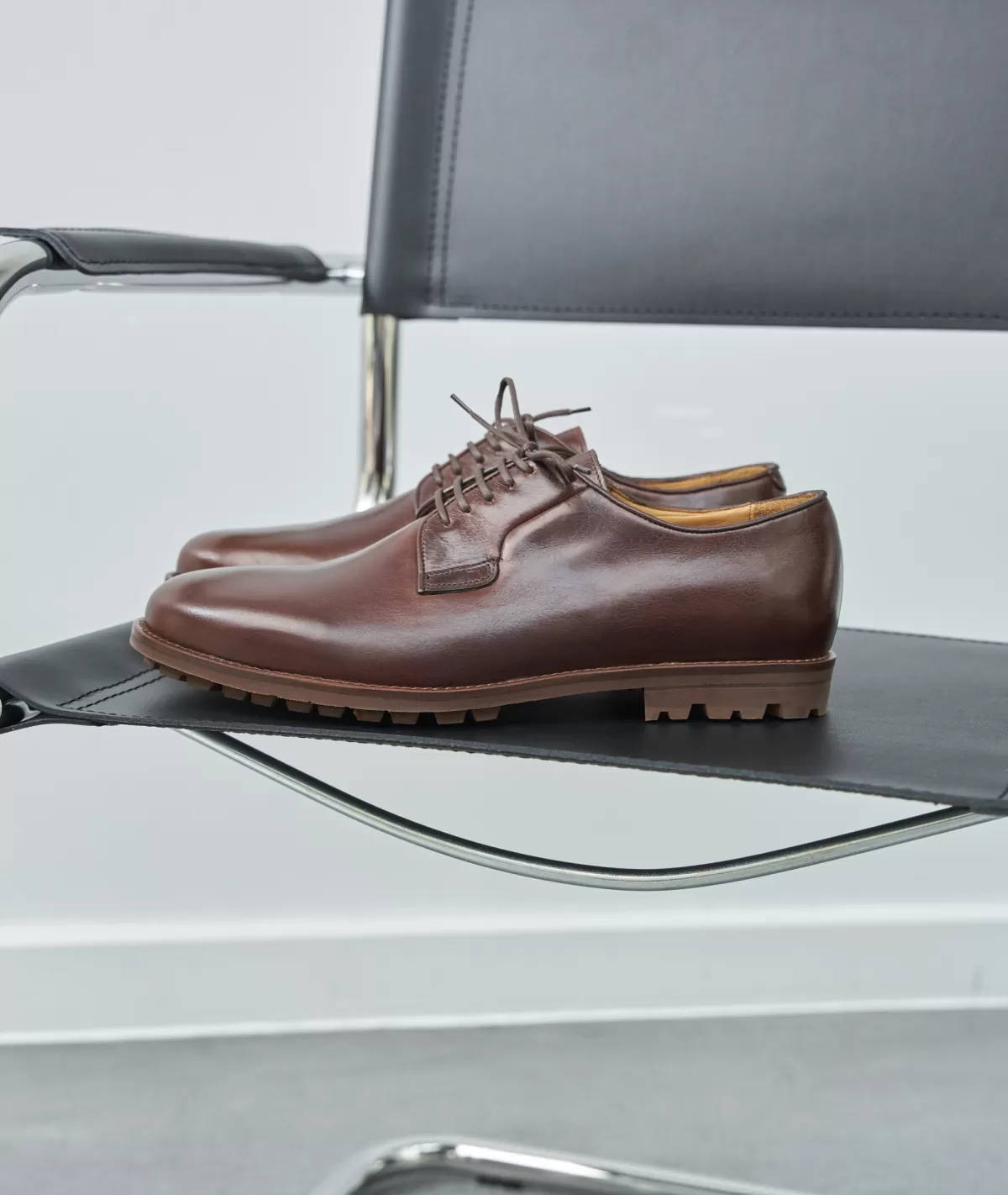 Hot DERBIES HOMME EN CUIR PATINÉ MARRON Homme Derbies Et Richelieu