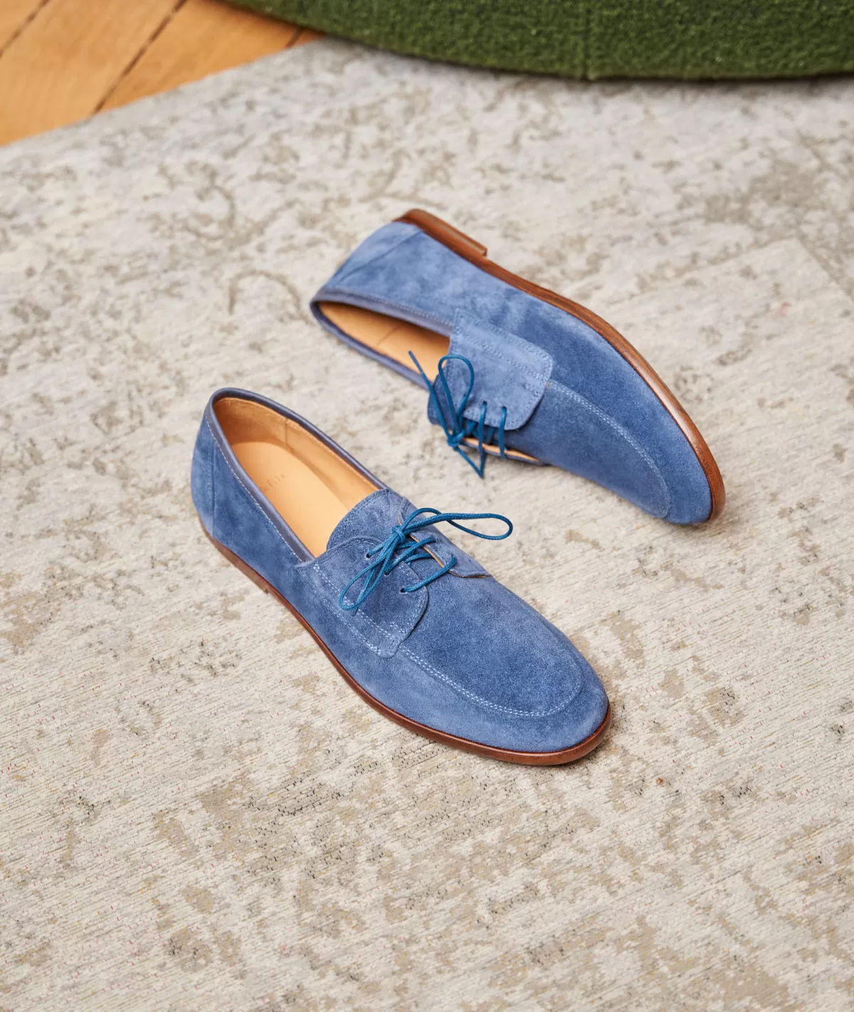 Store Mocassin bateau en daim bleu roi Homme Mocassins