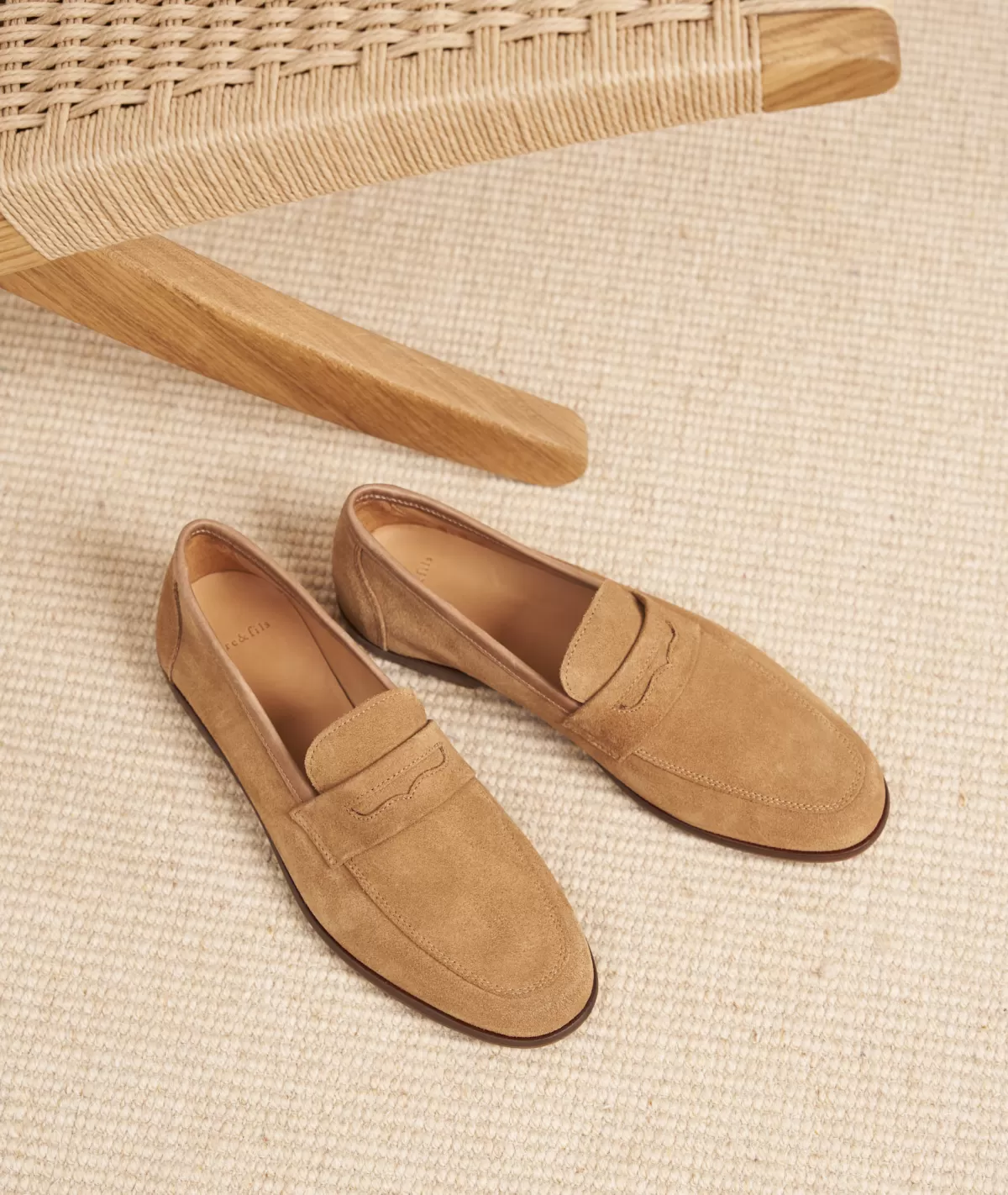 Store Mocassin en daim beige Homme Mocassins