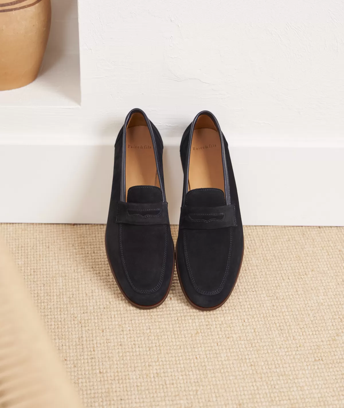 Best Sale Mocassin en daim bleu marine Homme Mocassins