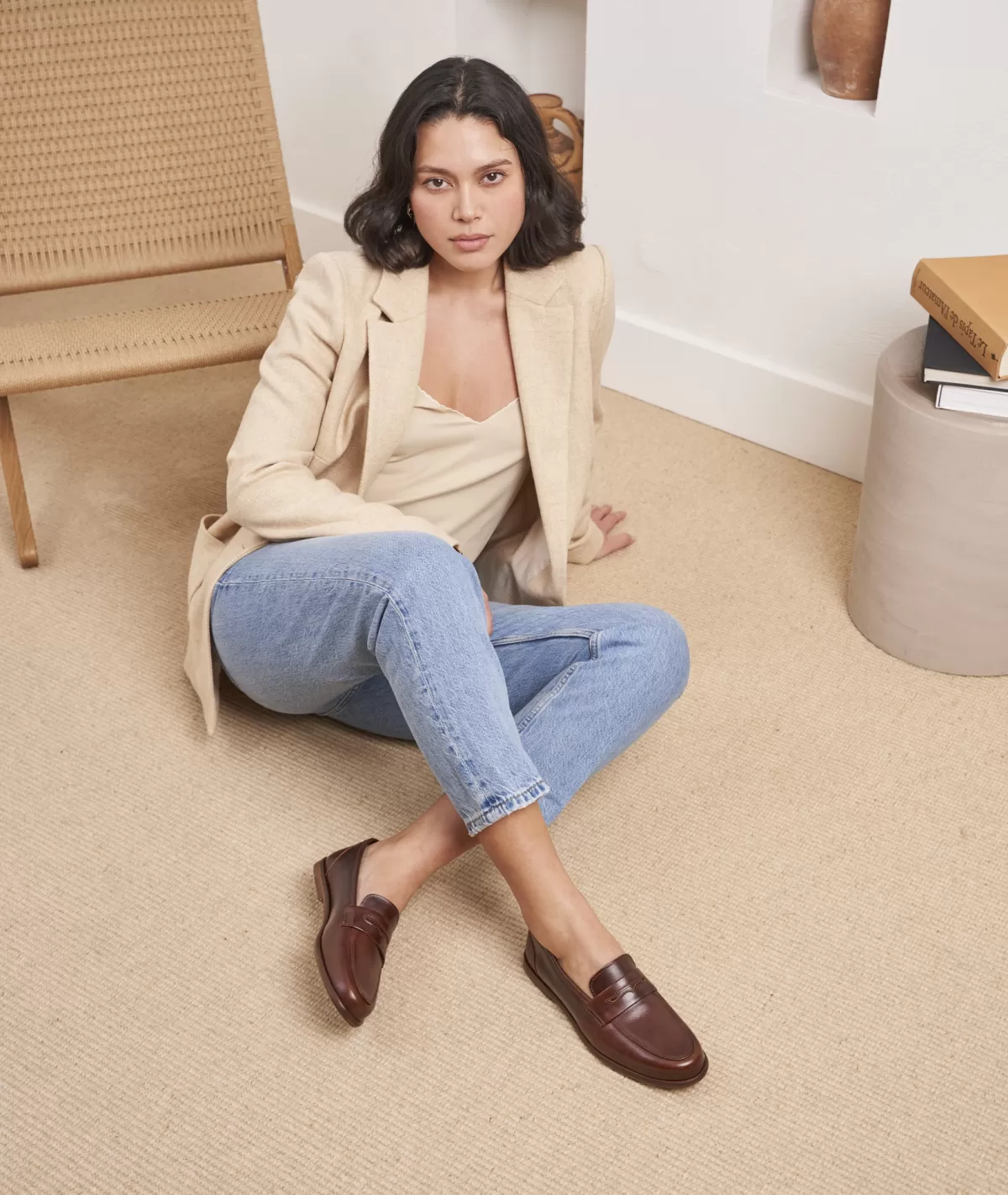 Fashion Mocassin femme cuir patiné Femme Mocassins Et Derbies