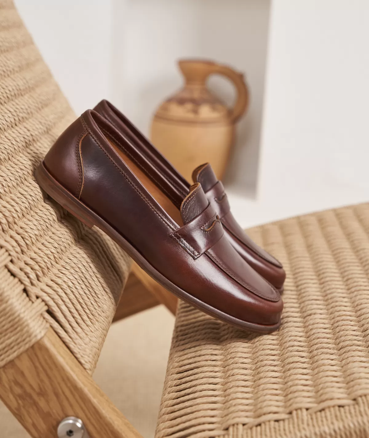 Fashion Mocassin femme cuir patiné Femme Mocassins Et Derbies