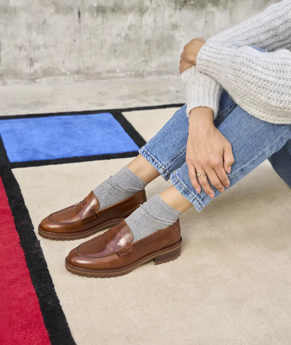 Clearance Mocassin femme en cuir Femme Mocassins Et Derbies