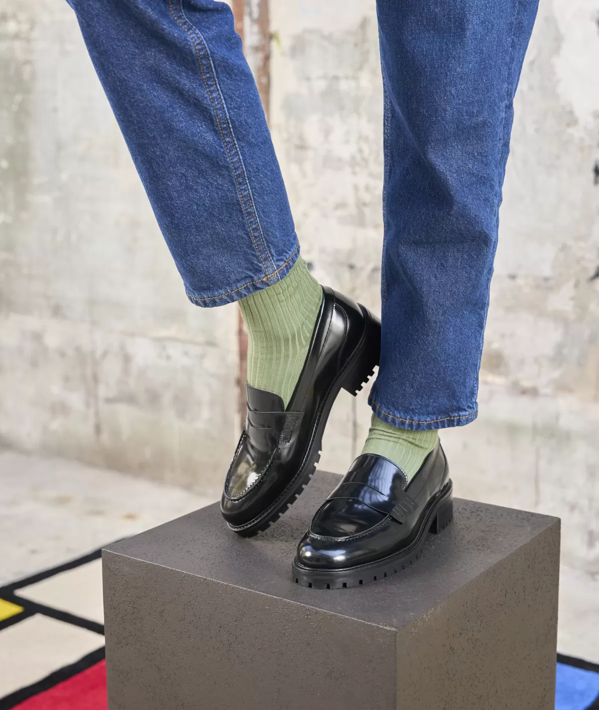 Cheap Mocassin femme en cuir noir vernis Femme Mocassins Et Derbies