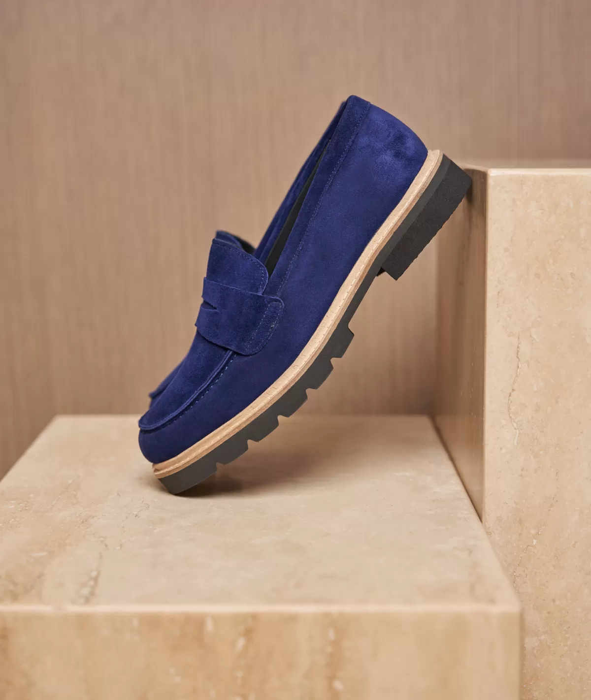 Best Sale Mocassin femme en daim bleu Femme Mocassins Et Derbies