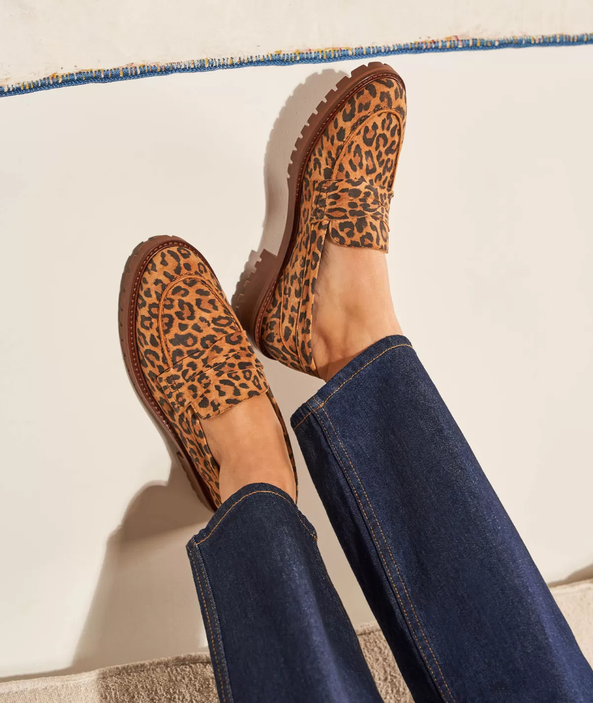 Best Sale Mocassin femme en daim léopard Femme Mocassins Et Derbies