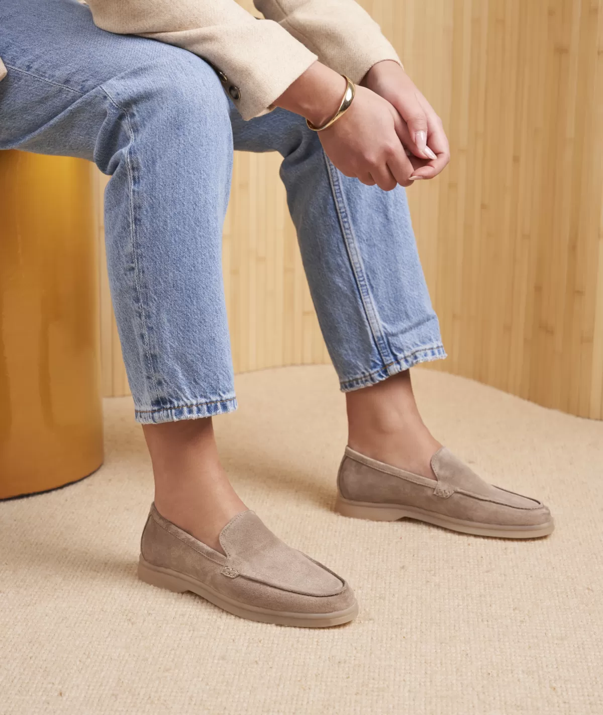 Sale Mocassin femme en daim terre d'argile Femme Mocassins Et Derbies