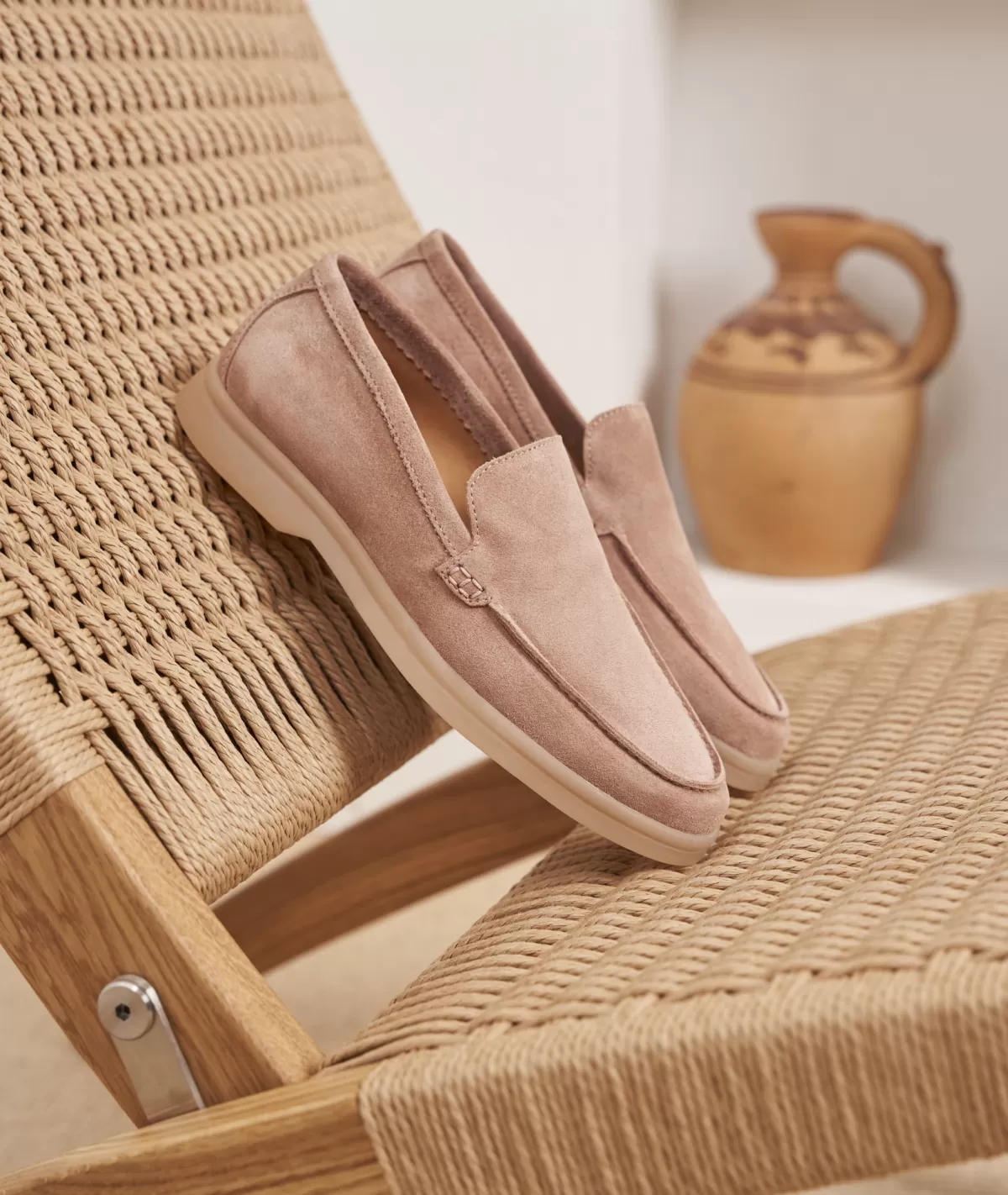 Cheap Mocassin femme en daim vieux Femme Mocassins Et Derbies