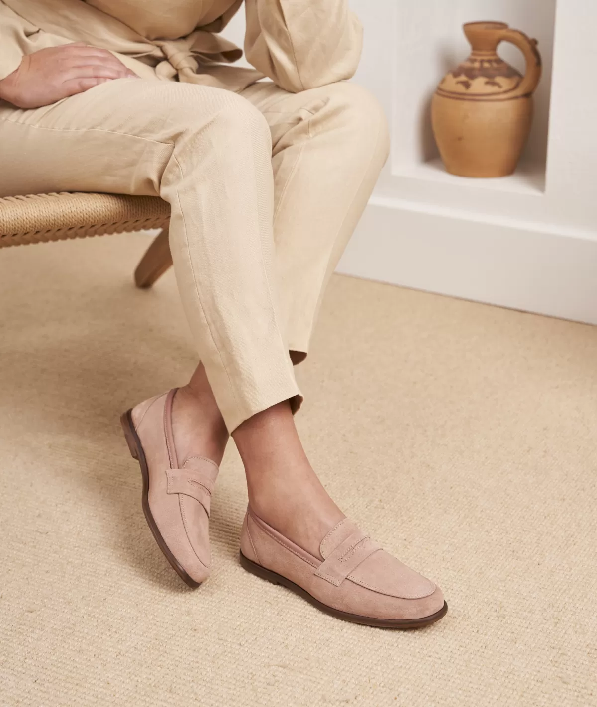 Best Mocassin femme en daim vieux rose Femme Mocassins Et Derbies