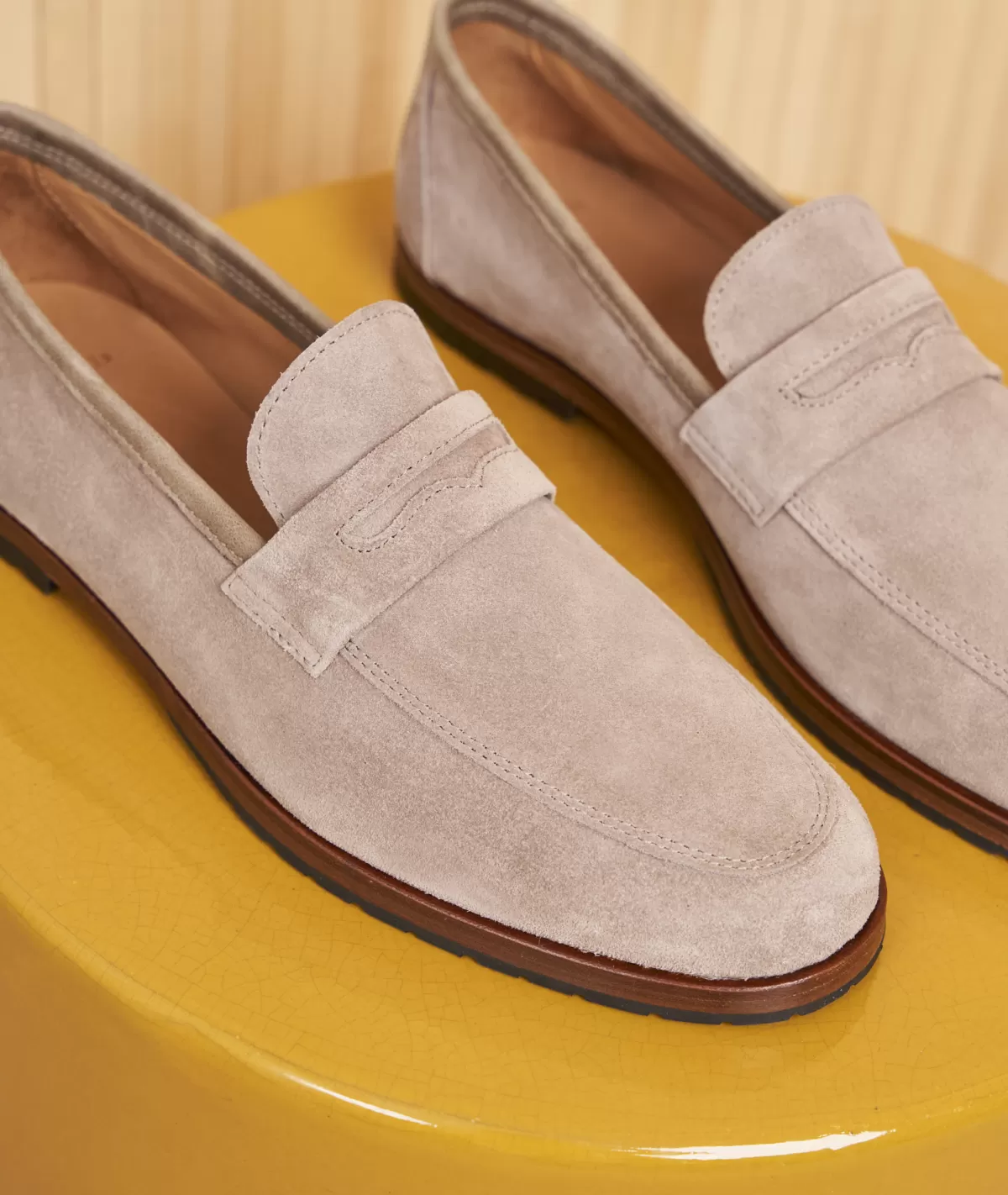Sale Mocassin homme en daim gris Homme Mocassins