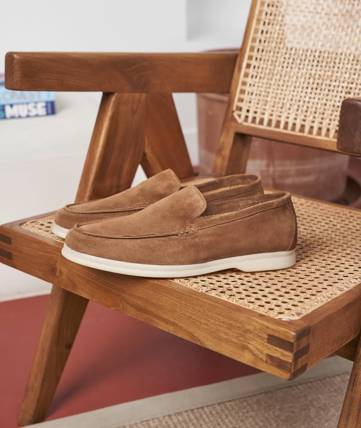 Flash Sale Mocassin homme en daim marron coco Homme Mocassins