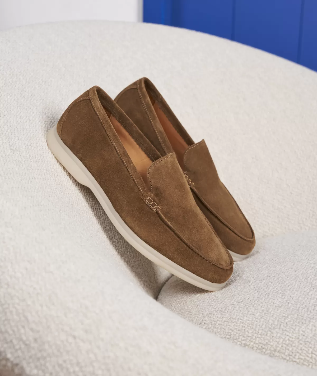 Hot Mocassin homme en daim feuilles mortes Homme Mocassins