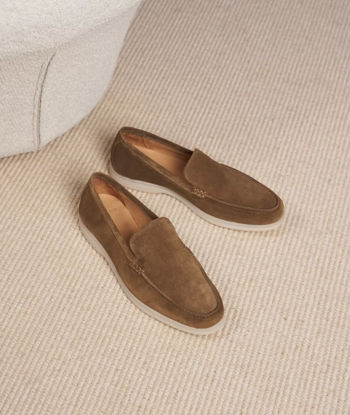 Hot Mocassin homme en daim feuilles mortes Homme Mocassins