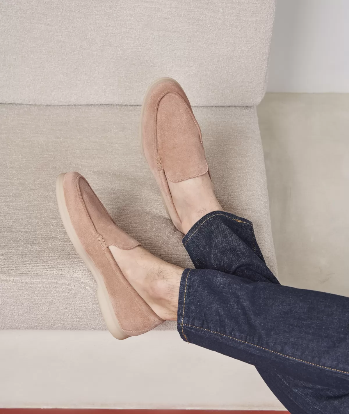 Store Mocassin homme en daim vieux Homme Mocassins