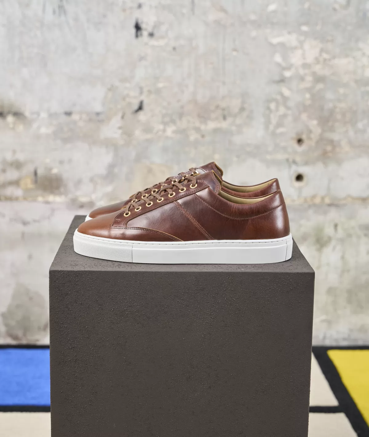 Sale Sneakers en cuir lisse Homme Sneakers