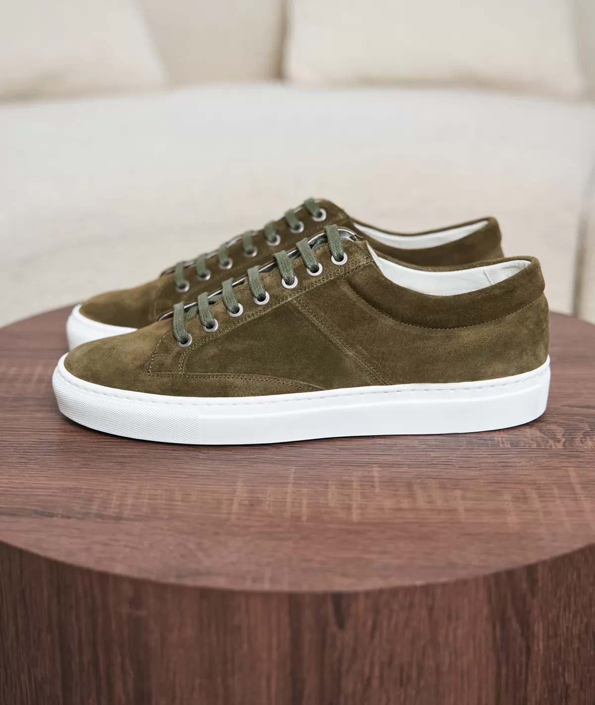 Cheap Sneakers homme en daim kaki Homme Sneakers